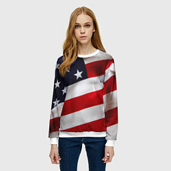 Свитшот женский США USA, цвет: 3D-белый — фото 2