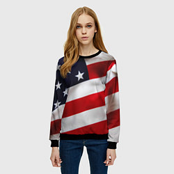 Свитшот женский США USA, цвет: 3D-черный — фото 2