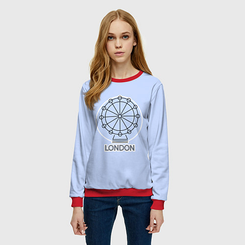 Женский свитшот Лондон London Eye / 3D-Красный – фото 3