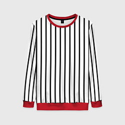 Свитшот женский Чёрные и белые полосы, цвет: 3D-красный