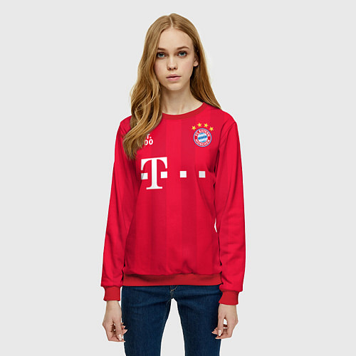 Женский свитшот BAYERN 2021 - ДОМАШНЯЯ / 3D-Красный – фото 3