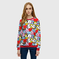 Свитшот женский BT21 BTS, цвет: 3D-красный — фото 2