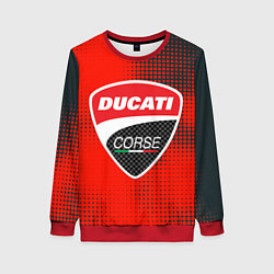 Свитшот женский Ducati Corse logo, цвет: 3D-красный
