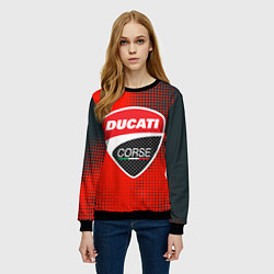 Свитшот женский Ducati Corse logo, цвет: 3D-черный — фото 2