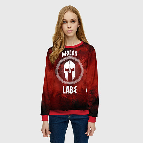 Женский свитшот Molon Labe / 3D-Красный – фото 3
