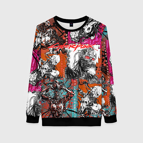 Женский свитшот Cyberpunk 2077 / 3D-Черный – фото 1