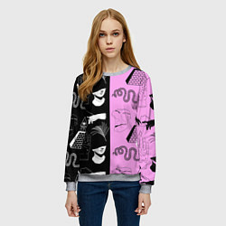 Свитшот женский Руки, статуи, цвет: 3D-меланж — фото 2