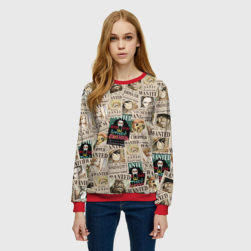 Женский свитшот Ван пис / 3D-Красный – фото 3