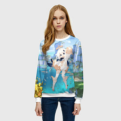 Свитшот женский Paimon, цвет: 3D-белый — фото 2