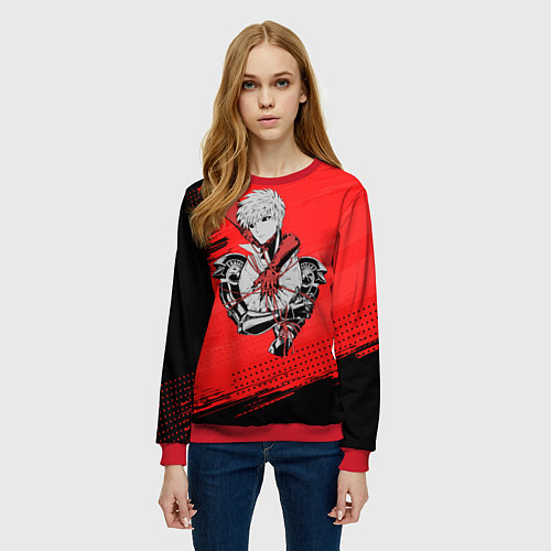 Женский свитшот Генос One Punch Man / 3D-Красный – фото 3