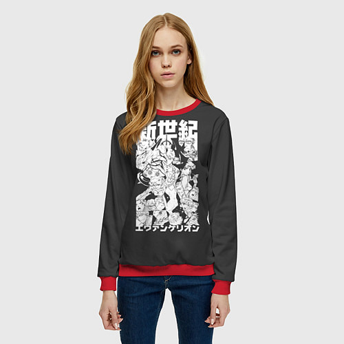 Женский свитшот Евангилион / 3D-Красный – фото 3