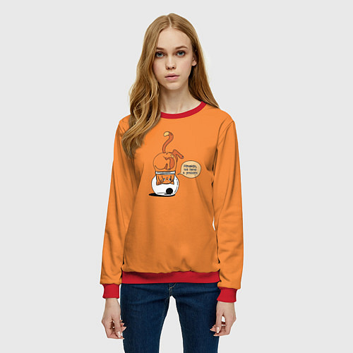 Женский свитшот Хьюстон, у нас проблемы! / 3D-Красный – фото 3