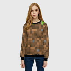 Свитшот женский Minecraft камуфляж, цвет: 3D-черный — фото 2