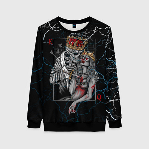 Женский свитшот The Skull King and Queen / 3D-Черный – фото 1