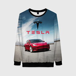 Свитшот женский Tesla Model 3, цвет: 3D-черный