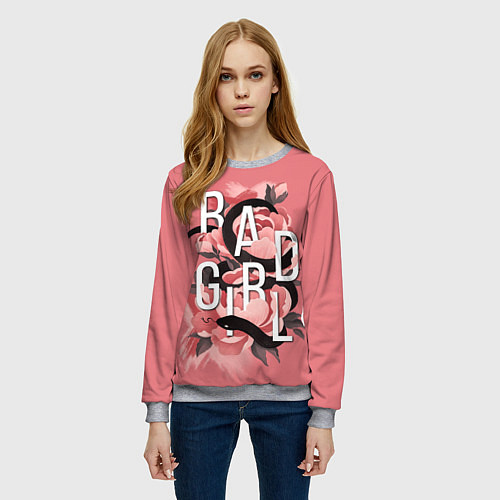 Женский свитшот Bad Girl / 3D-Меланж – фото 3
