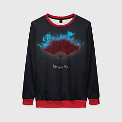 Свитшот женский Light your fire, цвет: 3D-красный