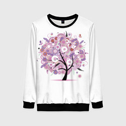 Свитшот женский Цветочное Дерево, цвет: 3D-черный