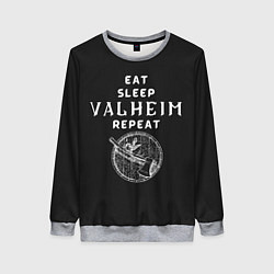 Женский свитшот Eat Sleep Valheim Repeat