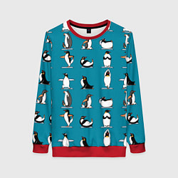Свитшот женский Пингвина на заярдке, цвет: 3D-красный