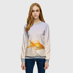 Свитшот женский Золотая рыбка, цвет: 3D-меланж — фото 2