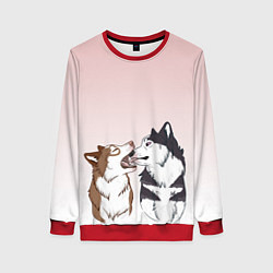 Женский свитшот Хаски играют