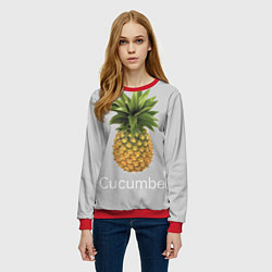 Свитшот женский Pineapple cucumber, цвет: 3D-красный — фото 2