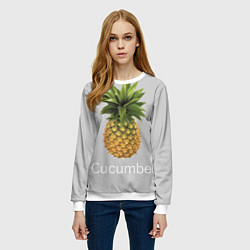 Свитшот женский Pineapple cucumber, цвет: 3D-белый — фото 2