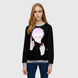 Свитшот женский ГОДЖО САТОРУ GOJO SATORU, цвет: 3D-меланж — фото 2