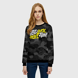 Свитшот женский GLHF ГЛХФ Камуфляж, цвет: 3D-черный — фото 2