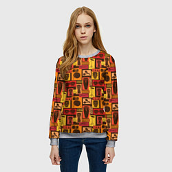 Свитшот женский Ударные Инструменты, цвет: 3D-меланж — фото 2