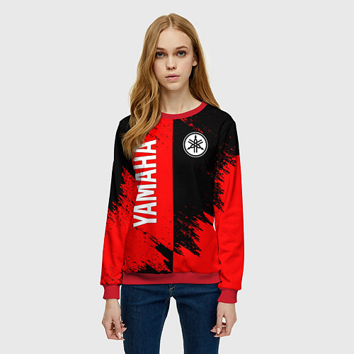 Женский свитшот YAMAHA ЯМАХА / 3D-Красный – фото 3