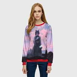 Свитшот женский КЛИНОК РАССЕКАЮЩИЙ ДЕМОНОВ, цвет: 3D-красный — фото 2