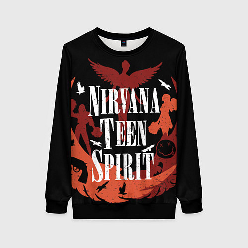 Женский свитшот NIRVANA TEEN SPIRIT / 3D-Черный – фото 1