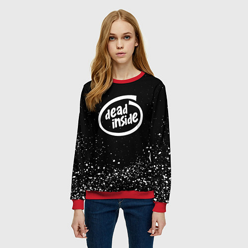 Женский свитшот DEAD INSIDE / 3D-Красный – фото 3