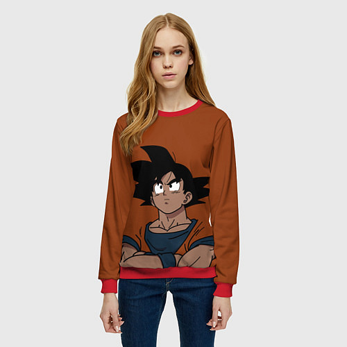 Женский свитшот DRAGON BALL ДРАГОН БОЛЛ / 3D-Красный – фото 3
