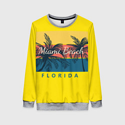 Свитшот женский Майами-Бич, цвет: 3D-меланж