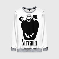Свитшот женский Nirvana Группа, цвет: 3D-меланж