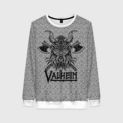 Свитшот женский Valheim Viking dark, цвет: 3D-белый
