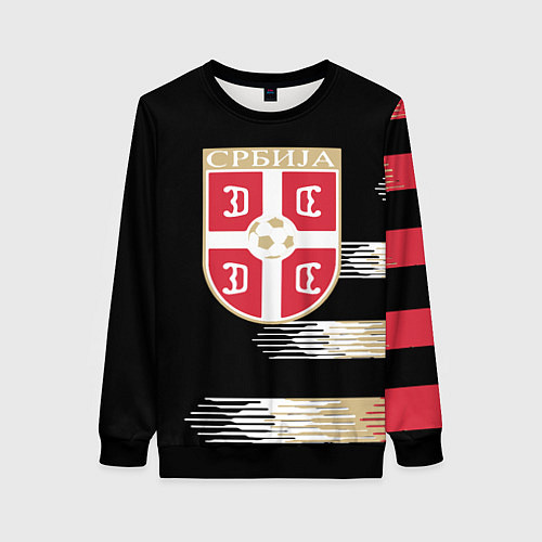 Женский свитшот Сборная Сербии / 3D-Черный – фото 1