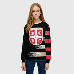 Свитшот женский Сборная Сербии, цвет: 3D-черный — фото 2