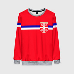 Свитшот женский Сборная Сербии, цвет: 3D-меланж