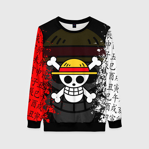 Женский свитшот ONE PIECE ВАН ПИС ЧЕРЕП / 3D-Черный – фото 1