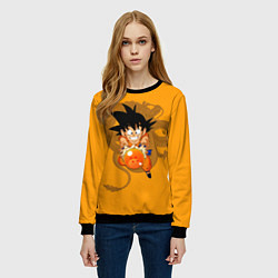 Свитшот женский Kid Goku, цвет: 3D-черный — фото 2