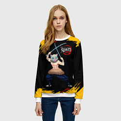 Свитшот женский Иноске Хашибира Kimetsu no Yaiba, цвет: 3D-белый — фото 2