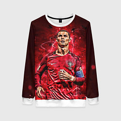 Свитшот женский Cristiano Ronaldo Portugal, цвет: 3D-белый