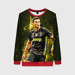 Свитшот женский Cristiano Ronaldo Juventus, цвет: 3D-красный