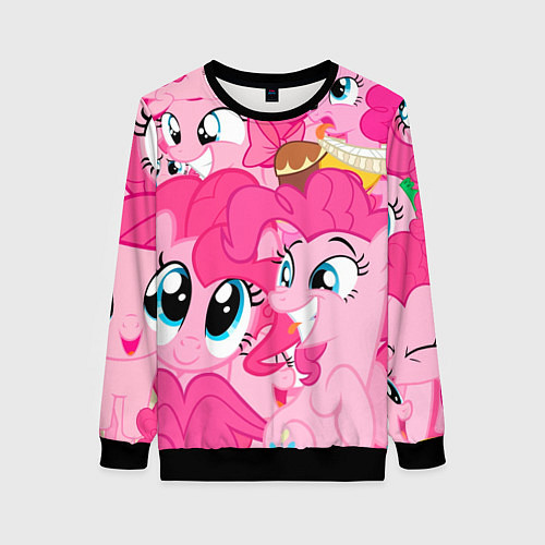 Женский свитшот Pinkie Pie pattern / 3D-Черный – фото 1