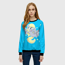 Свитшот женский Пони в звёздном небе, цвет: 3D-черный — фото 2