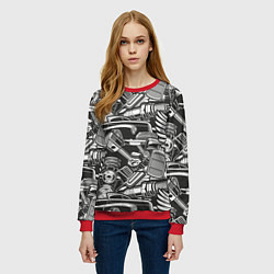 Свитшот женский Механика Автомобиль, цвет: 3D-красный — фото 2
